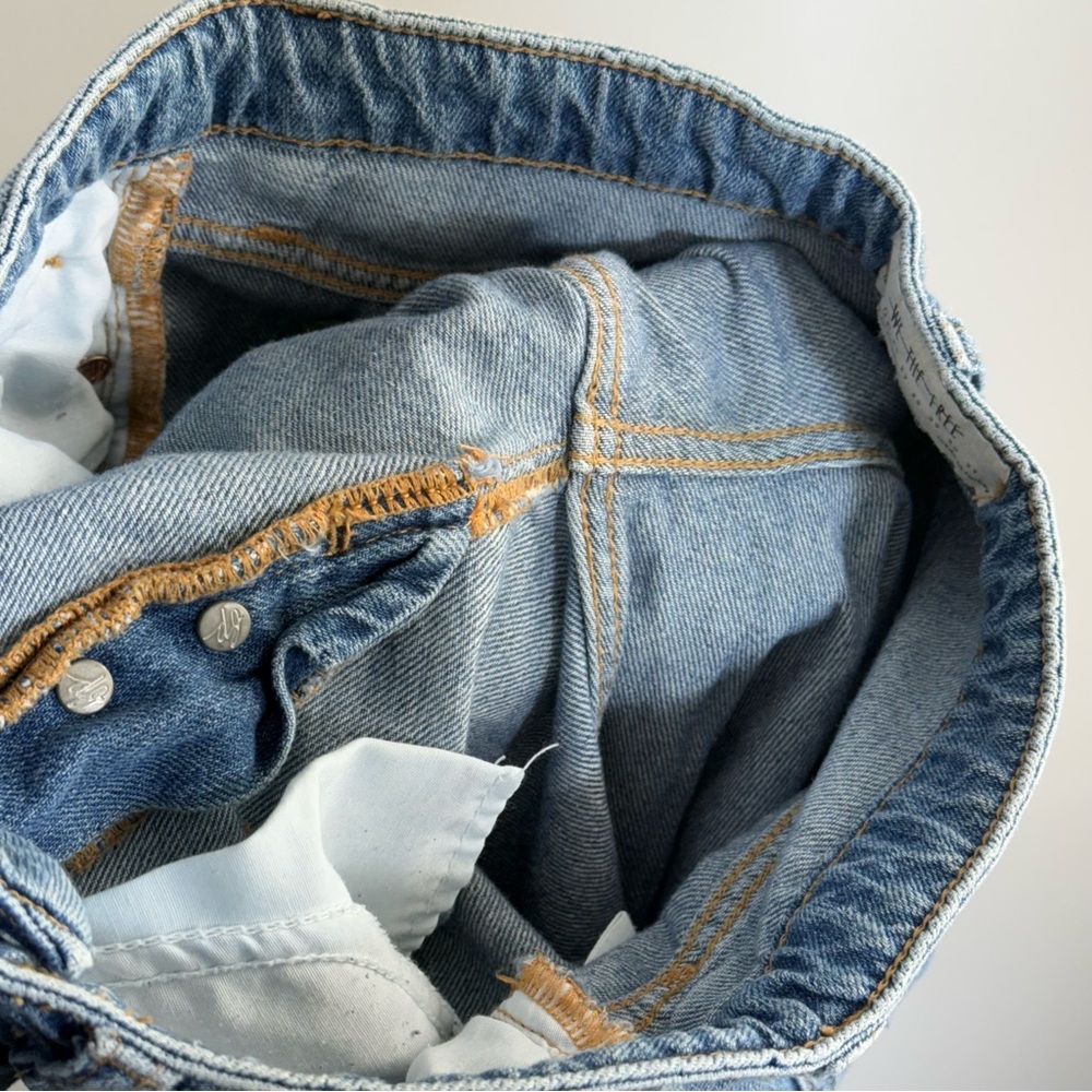 We The Free People Distressed Boho Patchwork Flare Bell Bottom Jeans 25 Boho - Picture 14 of 16